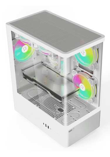 Gametech Intense Beyaz 600w Tuş Kontrol Rgb 5x120mm Fanlı Kasa