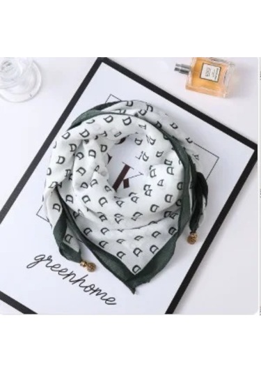 Prosperlink Lüks Manyetik Toka Çizgili İpek Eşarp - Kadın Bahar/sonbahar Moda Boyun Sarar Aksesuarone Sizekadın Açık