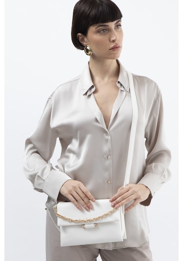 Sisley Kadın Çapraz Çantası Sly 182 Std / Beyaz Beyaz