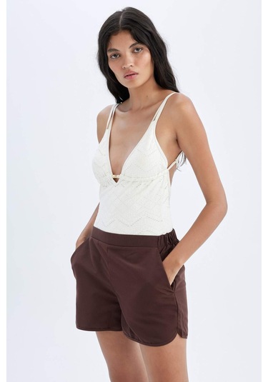 DeFacto Regular Fit Deniz Şortu-Fall in Love T5639AZ24SMBN328 Kahve DeFacto Regular Fit Deniz Şortu-Fall in Love T5639AZ24SMBN328 Kahve