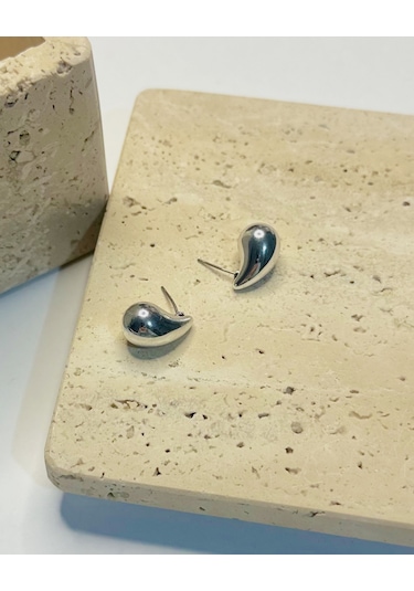 Silver Bottega Damla Küpe Çok Renkli
