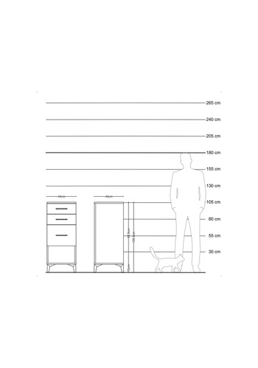 Hyperion Komodin 3 Çekmeceli 44x44x106 Çam-aytaşı Atlas Çam