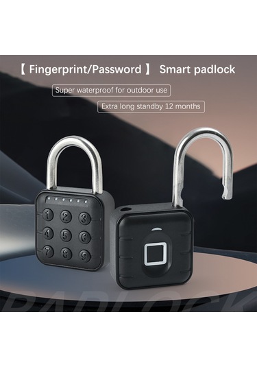 Şifreli Kilit Çok Fonksiyonlu Akıllı Şifre Asma Kilit Siyah