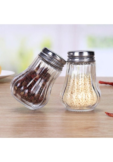 Kapaklı 10/15ml Baharat Şişesi Şeffaf Cam Tuz Kavanozu Dayanıklı Baharatlıklar Barbekü 5