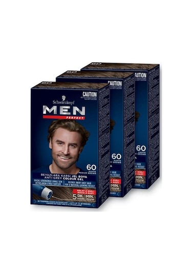 Schwarzkopf Men Perfect Saç Boyası 60 Kahve 3'lü