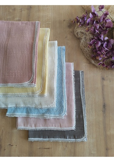 Bebek Battaniyesi Bebek Örtüsü Puset Örtüsü Çok Amaçlı Bebek Pikesi Mevsimlik Hediyelik 80x90 Cm Mavi