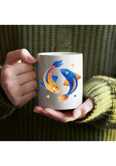 Balık Burcu Bardak - Balık Bardağı Beyaz