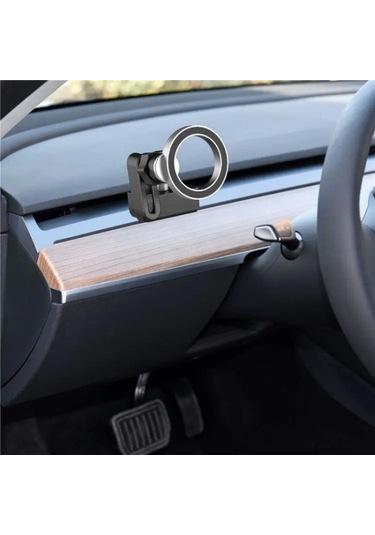 Cz-156 Tesla Telefon Tutucu Kaymaz Darbeye Dayanıklı Telefon Braketi Manyetik Araç Montajı