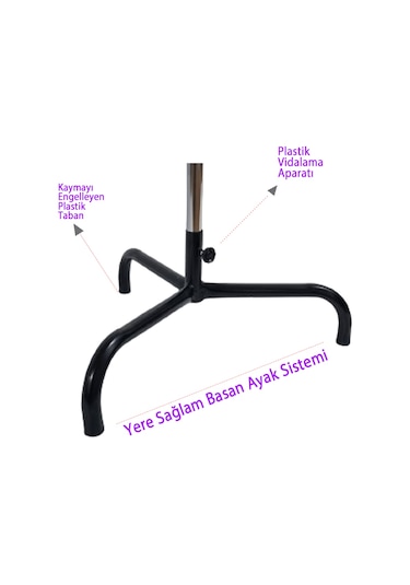 3 Katlı, 12 Siyah Kancalı Bijuteri Standı, Aksesuar Standı Siyah