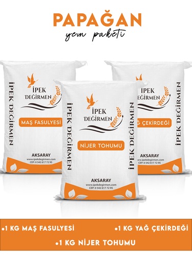 İpek Değirmen 3 Kg Premium Papağan Yemi Tozsuz