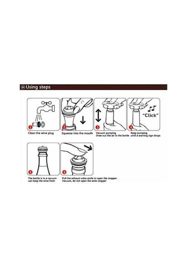 Vacu Vin Şarap Vakum Seti - 1 Pompa 1 Tıpa / Beyaz Çok Renkli