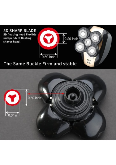 5 Bıçaklı Ana Tıraş Makinesi Yedek Başlığı Elektrikli Tıraş Makinesi Başlığı, Zqkla