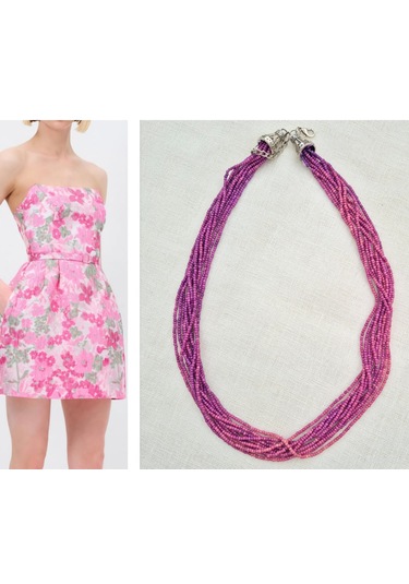 Mor Degradeli Boncuk Kolye