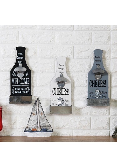 Şişe Top Catcher İle Duvara Monte Şişe Açacağı Ev Mutfak Bar Retro Beyaz Çok Renkli