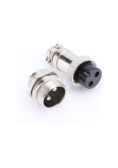 Geeroyoo 2 Pin Gx16 Metal Hava Uçak Konnektörü - Su Geçirmez, Sıcak Dayanıklı, Elektromanyetik Gürültü Engeli - Soket + Plug Seti