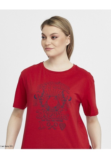 Bella Dossi Pamuklu Kısa Kollu Baskılı Kadın Şortlu Yazlık Pijama Takımı Kırmızı