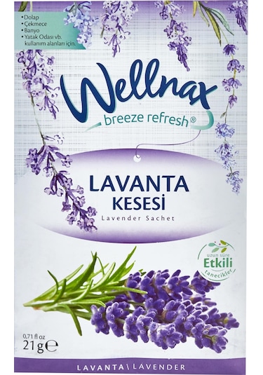Wellnax Dolap ve Çekmece Kokusu Lavanta Kesesi 5 x 21 G
