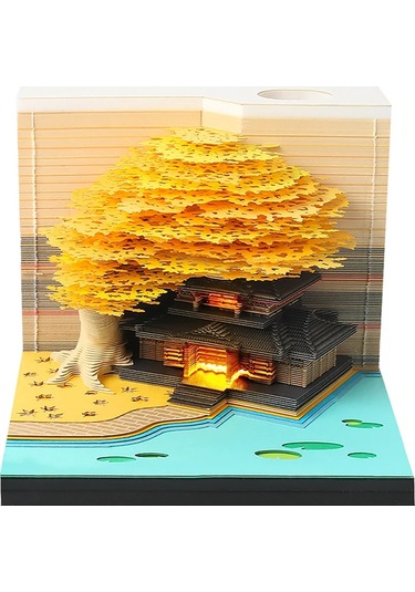 Ağaç Masa Takvimi 2025 Takvim Planlayıcı Led Işıklı Yaratıcı