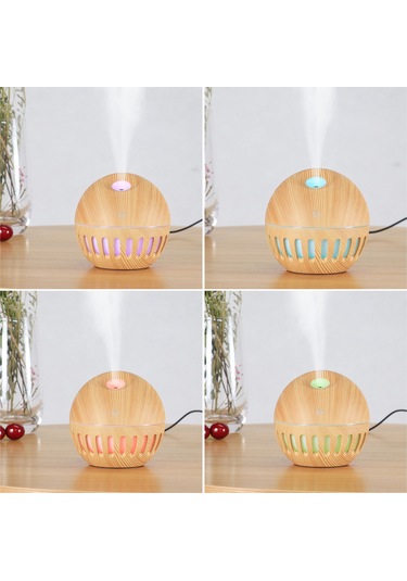 Monyee Mini Ahşap Desenli Usb Nemlendirici - 130ml, Led Gece Lambası, Aromaterapi, Sessiz İşlevli, Ev/ofis Kullanıma Uygun