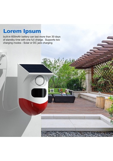 Xianwen Geeroyoo Güneş Enerjili Hareket Sensörlü 120db Alarm, Su