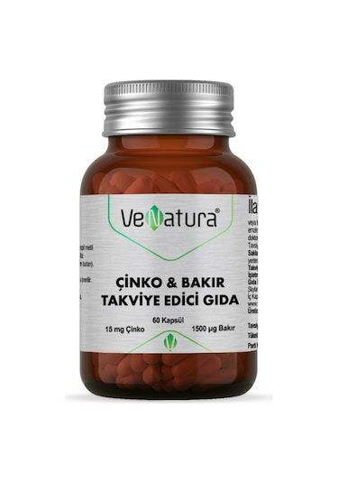 Venatura Çinko & Bakır Takviye Edici Gıda 60 Kapsül