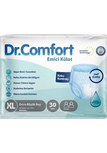 Dr. Comfort Yetişkin Emici Külot Hasta Bezi XL 30'lu