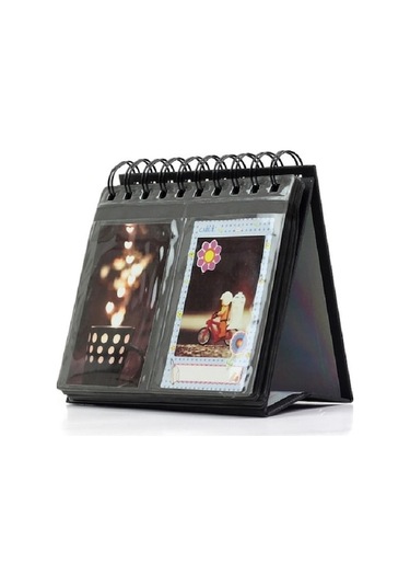 Rogfer Takvim Stili Masaüstü Ayakta Marka Adı Klasörü Mini Masa 3 İnç 68 Fotoğraf Albüm Kitabı Siyah