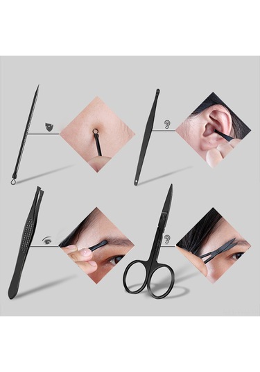 Geeksen Profesyonel Seyahat Tırnak Bakım Seti - Deri Kılıflı Paslanmaz Çelik Manikür Pedikür Takımı