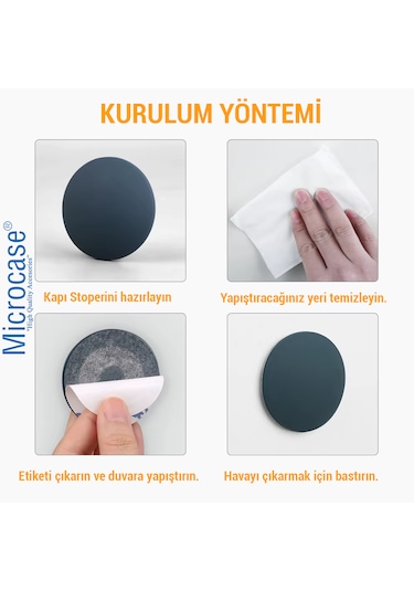 Microcase Darbe Önleyici Yapışkanlı Silikon Kapı Kolu Stoperi Tamponu Kare Tasarım - Al5004 1 Adet Pembe