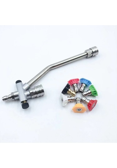 Geeksen Stainless Steel 1/4 Hızlı Bağlantı, İki Fonksiyonlu Köpük + Su Yıkama Torna Ucu, 7 Renk Seçenekli Pa Köpük Flaske Aksesuarı