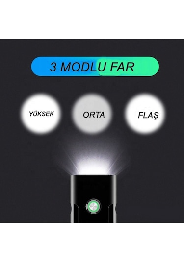 Reidan Bisiklet Ön Far 1000 Lümen Usb Şarjlı Powerbnakli Far Siyah