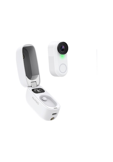 Akaso Snapx 4k/60fps 20mp Wi-fi Mini Aksiyon Kamera,taşınabilir Vücut Kamerası, Giyilebilir Video Ka Beyaz