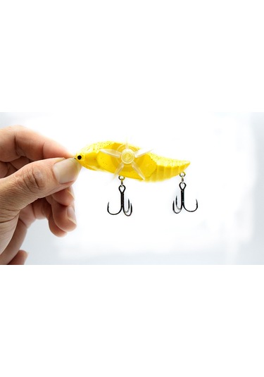 Reedark 7.5cm Sarı İki Milletli Döner Yaban Hayatı Balık Yemi - Abs Malzeme, Gerçekçi Tasarım