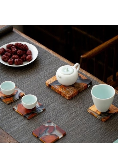 Büyük Bardak Altlığı Şeffaf Doku Yeniden Kullanılabilir Haşlanma Önleyici Diğer