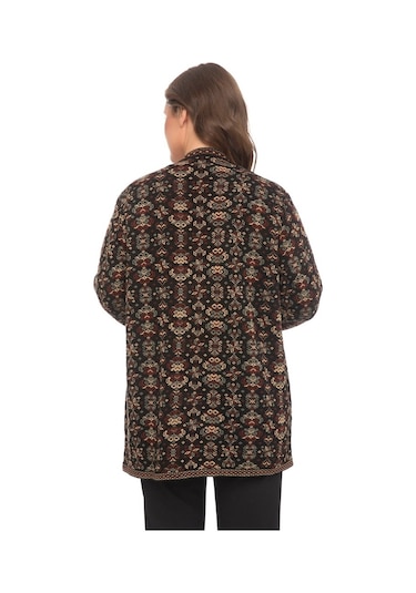 Uludağ Triko Kadın Kilim Hırka Gümüş