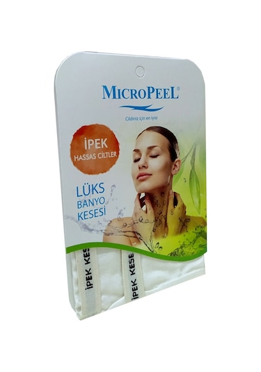 Micro Peel İpek Hassas Cilt İçin Banyo Kesesi 16 x 25 CM Beyaz