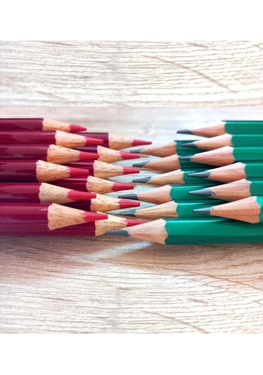 Pensan Mercanlı Kurşun Kalem Hb 12'li + Kırmızı Kopya Kalemi 12'li Siyah