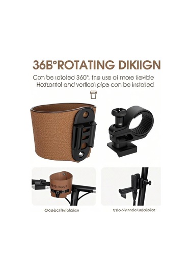 Padalink Bisiklet Su Şişesi Tutucu - Kolay Montajlı, Tüm Bardak Türleri İçin Uygun, Dayanıklı Nylon Yapı Kahve