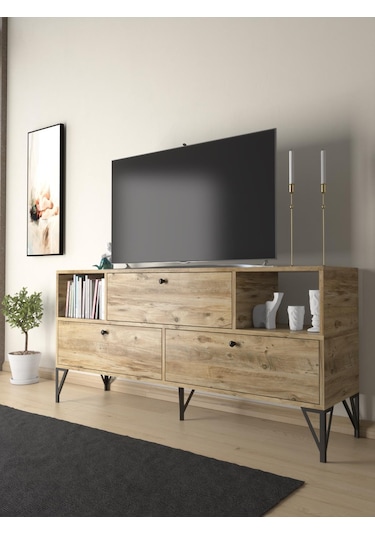 Wood'n Love Mia 160 Cm Metal Ayaklı Tv Ünitesi - Konsol - Atlanti