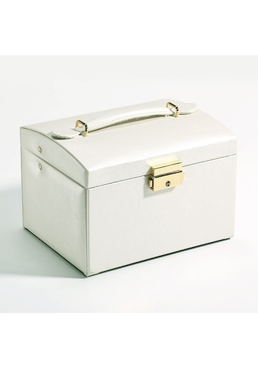 Sones Basit Taşınabilir Mücevher Kutusu Küpe Yüzük Saklama Konsolidasyon Kutusu Çekmeceli, Boyut: 17,5 X 14 X 13 Cm Beyaz