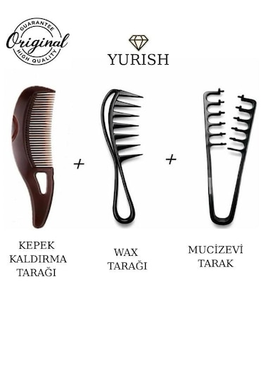 Tarak Seti Mucizevi+kepek Kaldırma+wax Tarağı Seti 0