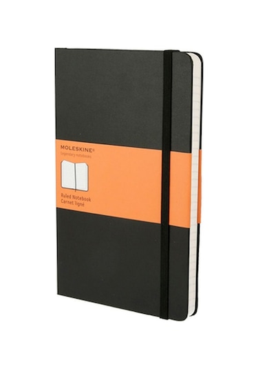 Moleskine 13x21 Sert Çizgili Siyah Butik Defter