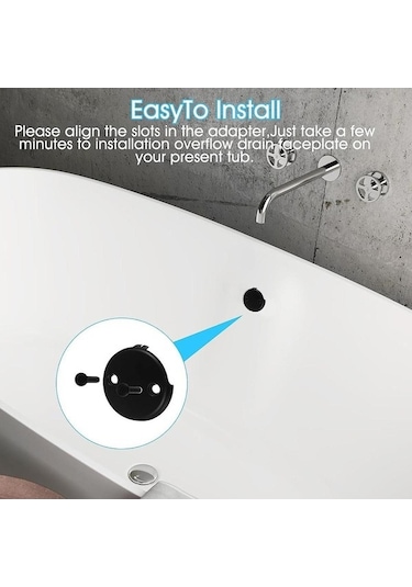 Trendooze Küvet Drenaj Kapağı Kit Siyah - Lavabo Banyo Uygun Siyah
