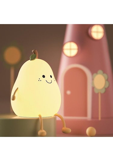 Çocuk Odası İçin Gece Lambası, Sevimli Gece Lambası Silikon Kendin Yap Armut Lambası Erkek Çocuklar Kızlar İçin, 7 Led Renk Değiştiren Musluk Kontrolü Taşınabilir Bebek Odası Gece Lambası Diğer