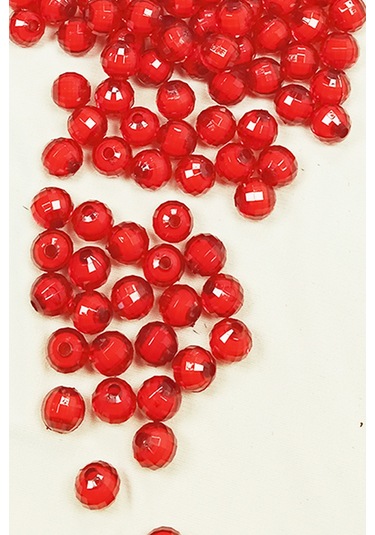 Dünya Boncuk İçten Boncuklu Bileklik Çanta Boncuğu 10 Mm 50 Gr Kırmızı - Bnc466