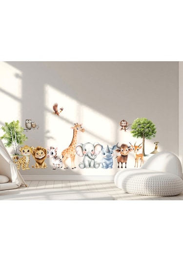 Orman Hayvanları Çocuk Odası Duvar Sticker Seti 50x125
