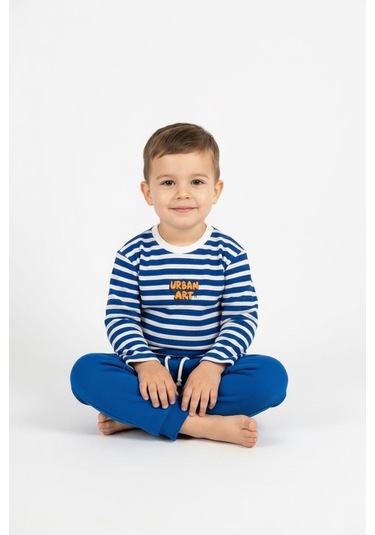 Urban Art Baskılı 2 Li Takım Saks Mavi