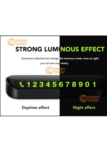 Araç için Park Telefon Numarası Fosforlu Numaratör Cam Aç Kapa