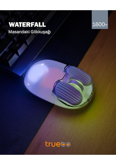 Truebo Waterfall Wireless RGB Gökkuşağı Efektli Mouse