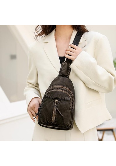 Mavi Kadın Çantası Moda Göğüs Çantası Yumuşak Pu Omuz Crossbody Çanta Kadın Sırt Çantası Mavi